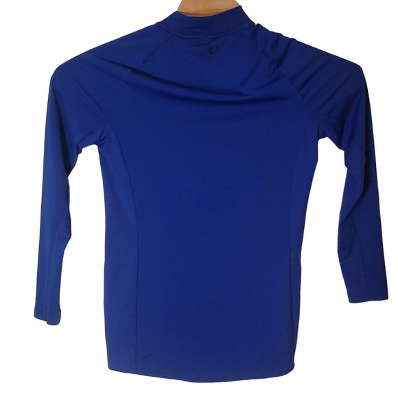 Under Armour Cool Gear Shirt Men's Small Blue Moisture Wicking Logo High Neck - Picture 3 of 6